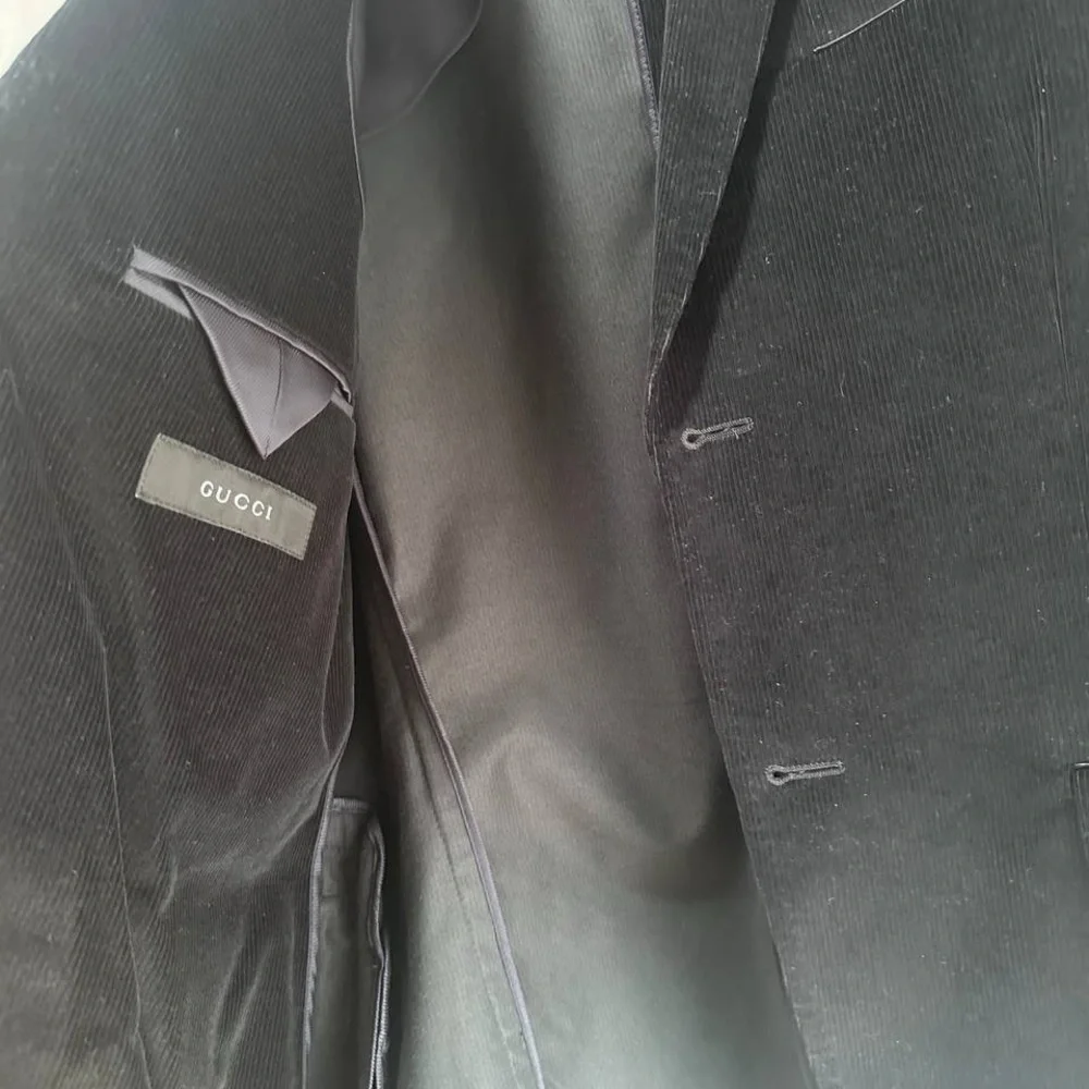 Gucci Single-Breasted Velvet Blazer sport coat 48R